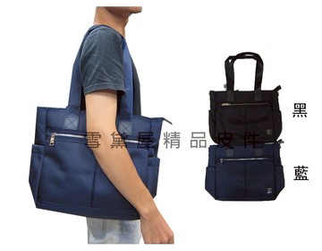 限時 滿3千賺10%點數↘ | ~雪黛屋~sandia-POLO 托特包大容量可放A4資夾電腦外水瓶防水尼龍布肩斜背附長背帶BSP10181101200