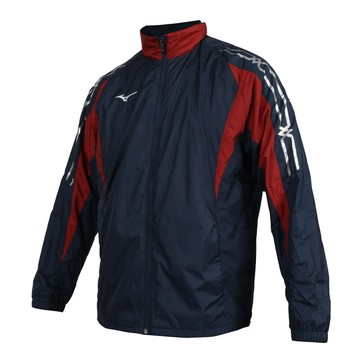 mizuno 男內刷毛防風外套-防潑水 運動 上衣 休閒 丈青白紅