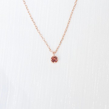 石榴石925純銀小蛋糕項鍊