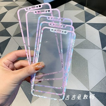 ⭐臺灣出貨⭐適用16/17promax手機貼膜13/14Pro玉桂狗15庫洛米11卡通Xr玻璃膜