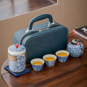 繁花旅行茶具古韻壺便攜快客杯戶外車載泡茶壺茶杯伴手禮定制logo