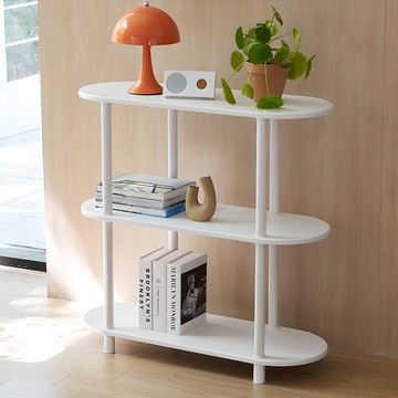 Tres Belle 橢圓 800 立式置物架  白色  800×300×790mm  3層