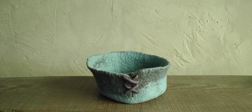 羊毛氈灰藍手工器皿/置物盤