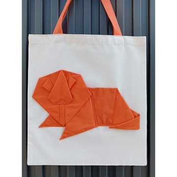 獅子摺紙帆布手提袋