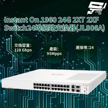 昌運監視器Aruba HPE Instant On 1960 24G 2XT 2XF 24埠網路交換器(JL806A)