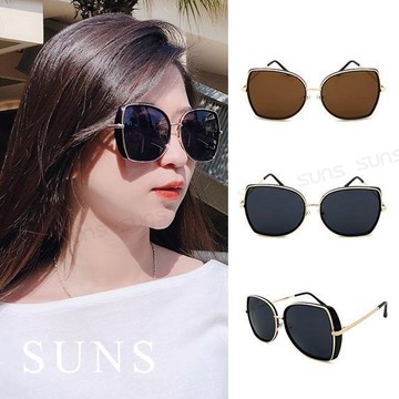 【SUNS】歐美大框復古金邊墨鏡/太陽眼鏡 抗UV(90520)