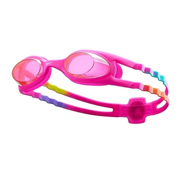 NIKE SWIM 兒童休閒泳鏡-蛙鏡 游泳 戲水 海邊 NESSB166-656 桃紅白