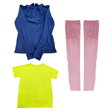 MI MI LEO 台灣製 機能防曬2件組 防曬外套 + 路跑螢光T恤 加贈防曬運動袖套 500g  M  深藍