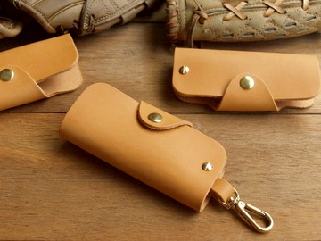 【客製刻字】手工真皮鑰匙包/套 (附掛鉤/禮盒包裝)