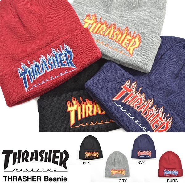 ニット帽 Thrasher スラッシャー 18th N54 Beanie 折り返し ロゴ刺繍 ビーニー ニットキャップ スケボー スノーボード 通販 Lineポイント最大0 5 Get Lineショッピング