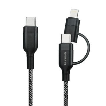 [RONEVER] TYPE-C二合一充電線(C+IOS) VPC188-06 60CM