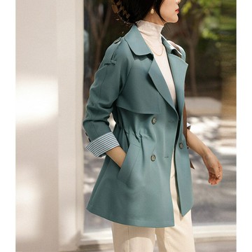 【巴黎精品】現貨+預購 風衣外套防風大衣-春秋百搭短款抽繩女外套3色a1di67