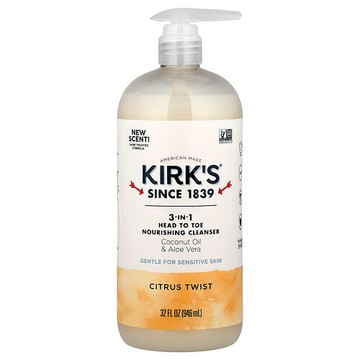 Kirk's, 3 合 1 全身滋養清潔乳，清淡柑橘香，32 液量盎司（946 毫升）