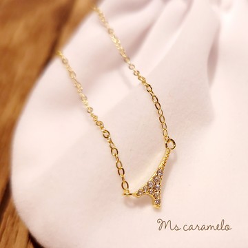 【焦糖小姐 Ms caramelo】925純銀 巴黎鐵塔鋯石項鍊
