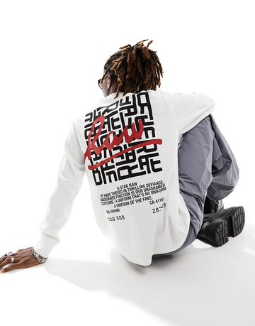 G-Star oversized long sleeve t-shirt in white