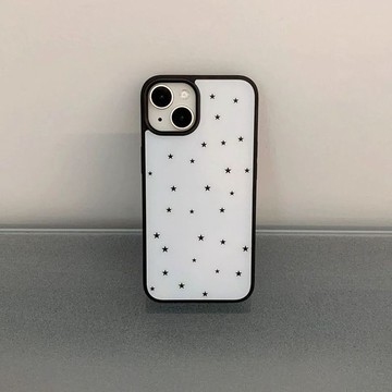 ✨iphone保護殼✨白底星星適用蘋果17手機殼iPhone16promax膚感15水凝殼14/13/12女