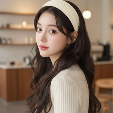 【梨花HaNA】天生髮量多 易夢玲同款自然蓬鬆一體式波浪假髮髮箍