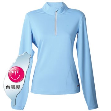 LV8286 女吸排抗UV長袖POLO衫(天藍)