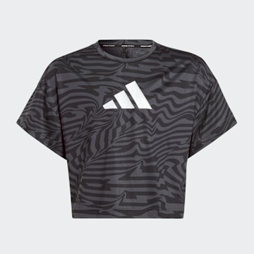 【adidas 愛迪達】 AEROREADY 短版短袖上衣 T恤 吸濕排汗 童裝 II5678