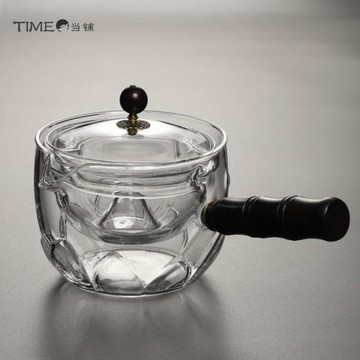 側把茶壺泡茶家用玻璃茶具耐高溫過濾沖茶器功夫茶水分離花茶茶壺