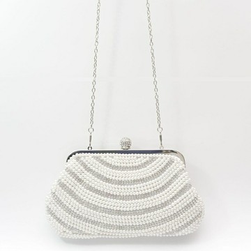 【巴黎精品】現貨+預購 晚宴包手拿包-珍珠鑲鑽鍊條手提女包包a1fi31