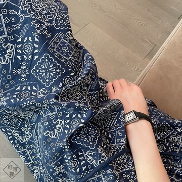 可可裡🍭胖MM特大碼300斤復古印花闊腿褲女夏季薄款休閑九分直筒涼涼褲子