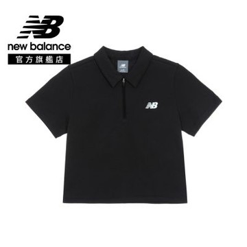 【New Balance】Polo衫短袖上衣_女性_黑色_WT6192PEBK