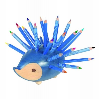 コヒノール 色鉛筆スタンド ハリネズミ 9960M24002 9960 ブルー 24色セット 正規輸入品
