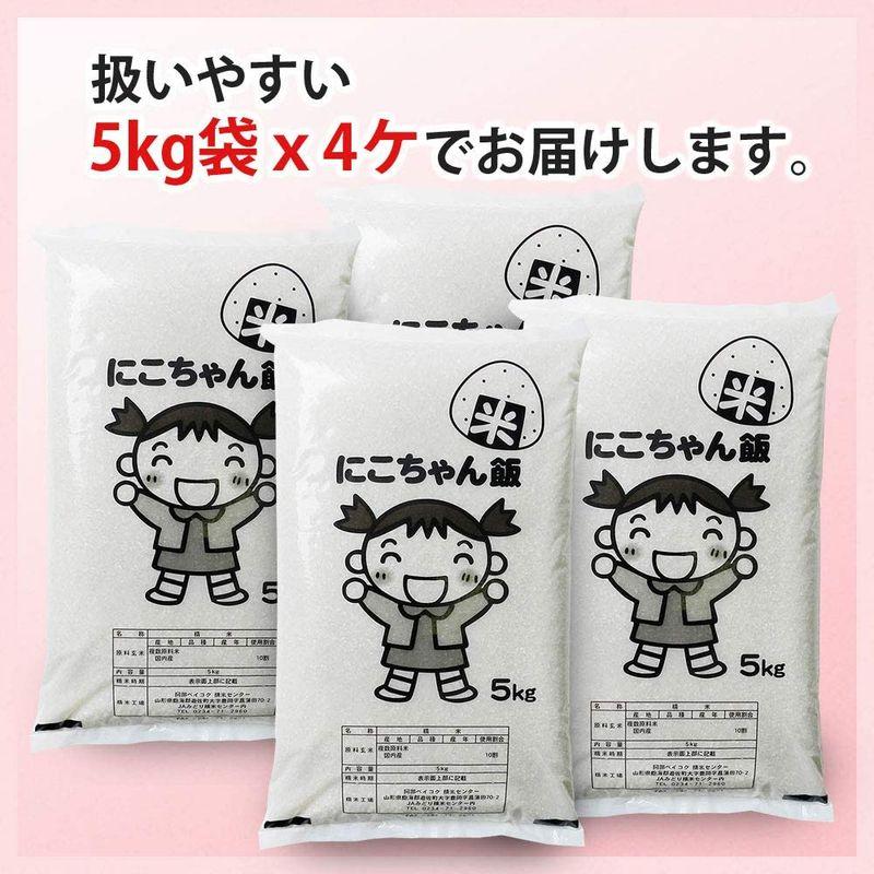 精米 白米 20kg (5kg×4袋) にこちゃん飯 国内産100％