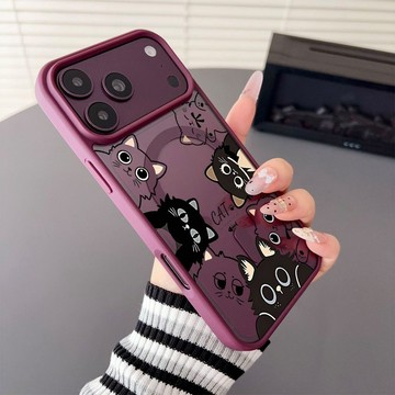 多個小貓 馬卡龍無綫磁吸充電 iphone 18 pro max 17 16 15 14 13 12 11 8p手機殼