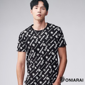 鬼洗 BLUE WAY – 潮流滿版元素短TEE(黑)