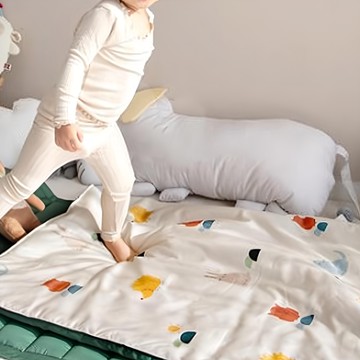 juho DECO 兒童純棉睡袋套裝 含枕頭 附收納袋  森林動物 白色  1組