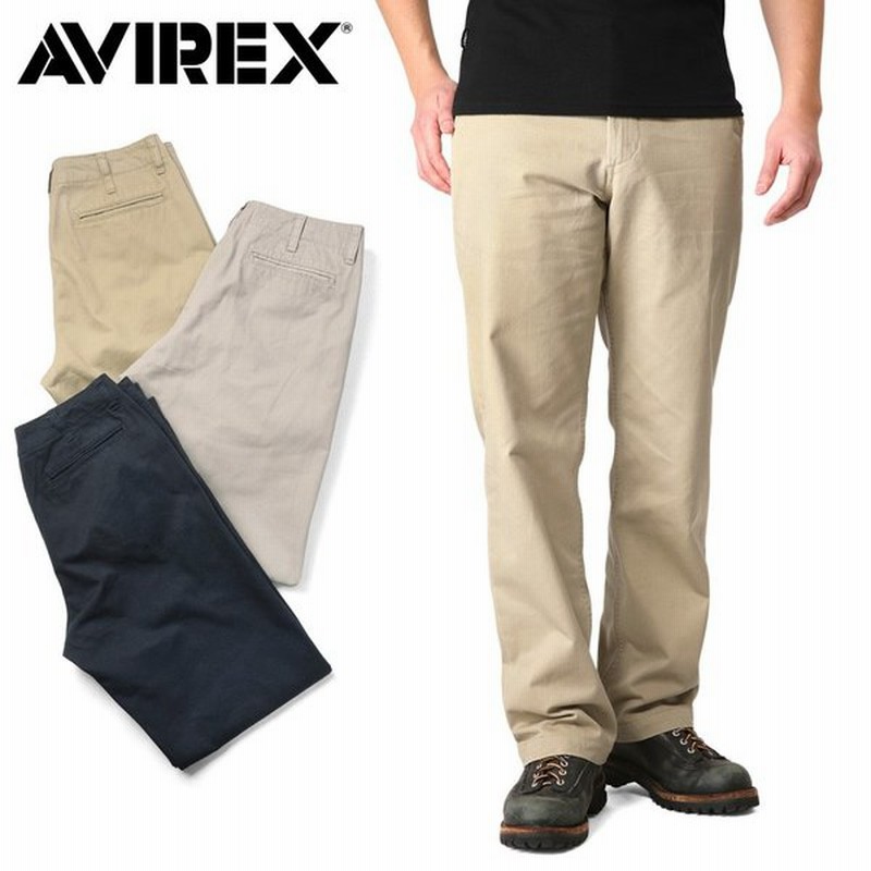 Avirex アビレックス アヴィレックス カーキ トラウザー メンズ チノパン ボトムス 軍パン ズボン 無地 6176074 ブランド クーポン対象外 通販 Lineポイント最大0 5 Get Lineショッピング