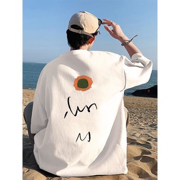 重磅小雛菊短袖t恤男設計感小眾情侶體恤ins潮流夏季無性別七分袖