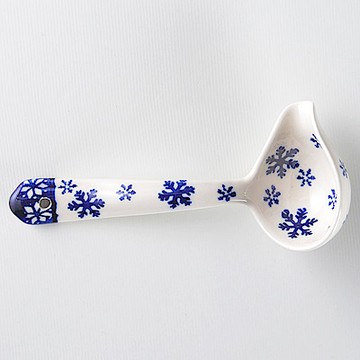 波蘭陶 雪白冰花系列 尖嘴醬汁湯勺 17cm 波蘭手工製
