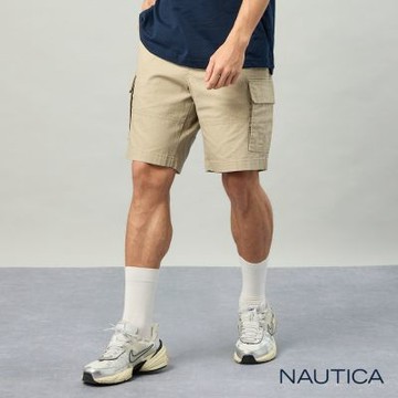 Nautica 官方旗艦 男裝 夏季清爽多口袋短褲-卡其色