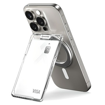 反向轉軸 MagSafe M-SlimSlot 支架卡夾  1個  透明色