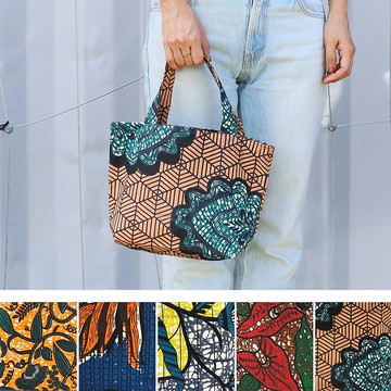 【預訂】印度製 非洲印花索手提袋 - S