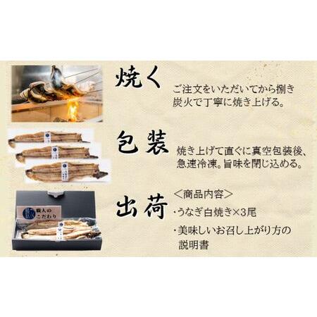 ふるさと納税 うなぎ白焼き　3尾入　国産　三河一色産 愛知県蟹江町