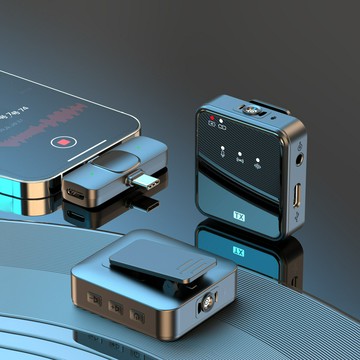 麥克風 電容麥克風 錄音直播專業 私模新款B2領夾麥克風二合一戶外采訪降噪收音錄音直播麥克風