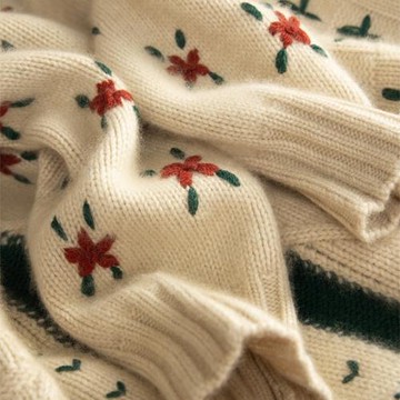 春款女裝2024年新款別致漂亮高級感超好看初戀感刺繡毛衣外套女冬