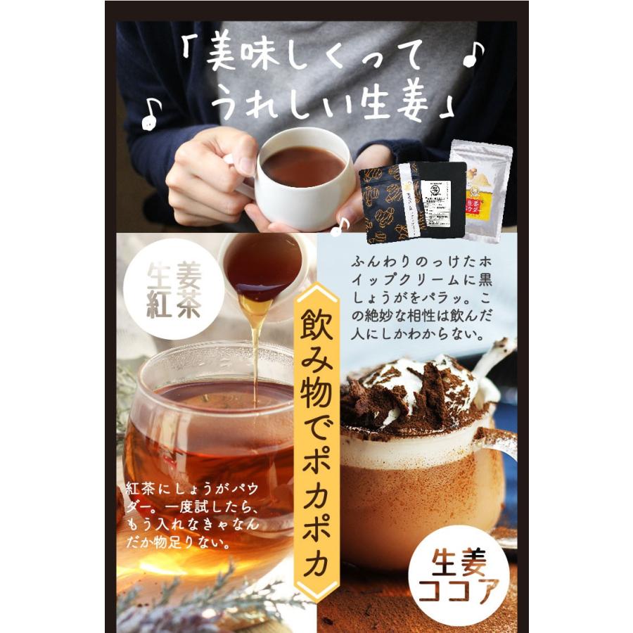 おうち時間 おうちごはん 選べる生姜パウダー 鹿児島県産100% 黒蒸し生姜 ウルトラ蒸し生姜 ウルトラ生姜 黒 生姜 生姜紅茶 生姜湯