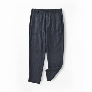 休閒褲亞麻長褲-寬鬆舒適九分男褲子4色74ex8【獨家進口】【米蘭精品】