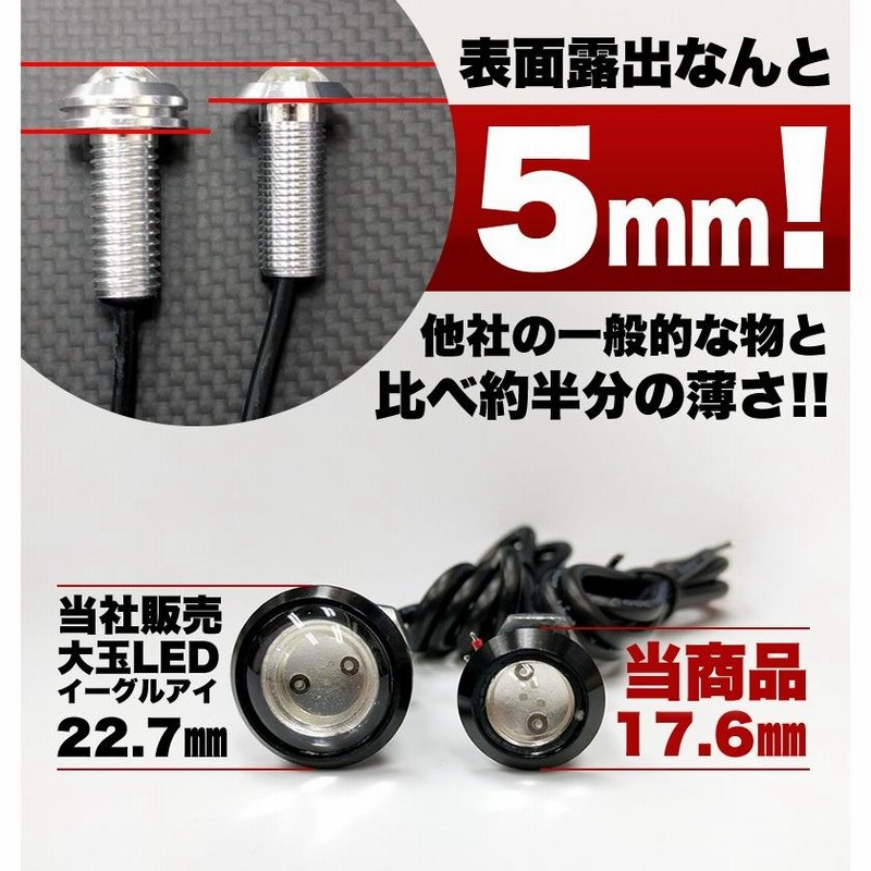 超小型 スポットライト 18mm イーグルアイ 薄型 LED デイライト 超小型 スポットライト 18mm イーグルアイ 薄型 LED デイライト
