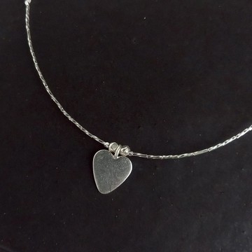 喀倫銀 扁平愛心項鍊 M