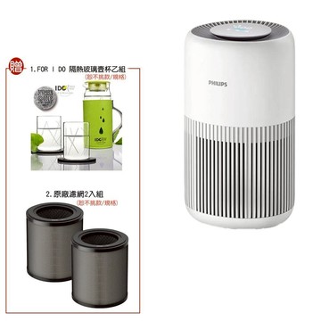 【PHILIPS 飛利浦】買就送原廠奈米級HEPA瀘網2套++隔熱玻璃壼杯組 奈米級空氣清淨機 AC0950/80 適用9坪