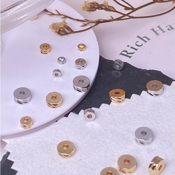 【Rich手作】14K包金 車花隔片 疊珠 隔片 隔珠 圓型隔珠 盤珠 切花 花切隔珠 水晶設計 diy材料 14k材料
