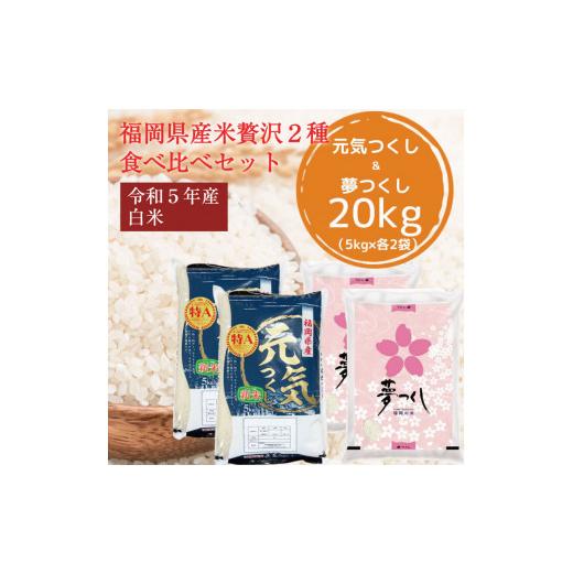 ふるさと納税 福岡県 添田町 令和5年産 福岡県産 米 食べ比べ＜白米＞セット「夢つくし」と「元気つくし」2種類 計20kg入り [a0261] 株式会社 ゼロプラス 【返…