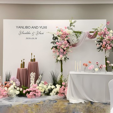 【店鋪熱銷】訂婚背景墻布置場景裝飾韓系簡約kt板酒店男女方婚禮迎賓區背景墻