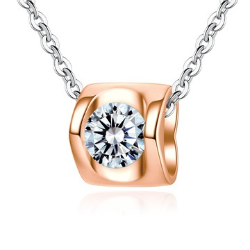 獨家寵愛．愛心．0.5克拉．925純銀項鍊｜客製刻字